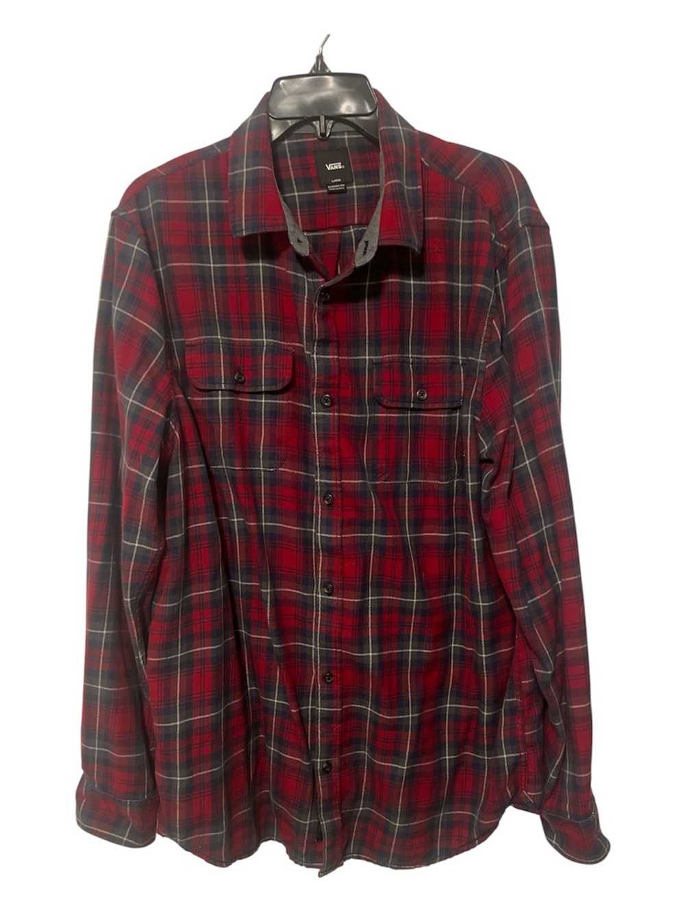 Men’s Vans Red Plaid Button Down Shirt